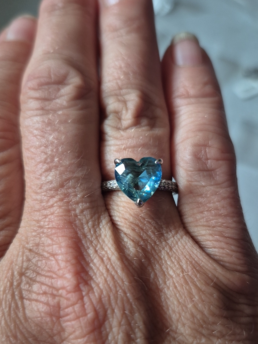 STERLING TURQUOISE HEART RING - Picture 5 of 6